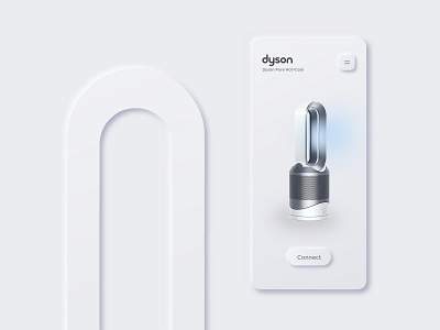 Design concept for dyson purifier Remote Control App app concept download dyson freebie interface light mobile neomorphic remote control sketch ui ui elements white