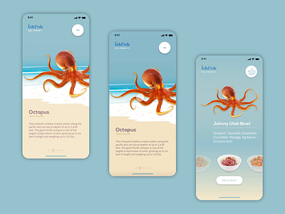 Poke bar IshFish order app adobe xd app bar ecomerce fish menu order sketch ui xd design