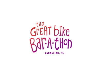 Bike Bar-a-Thon logo branding florida hand lettering logo logo design typography