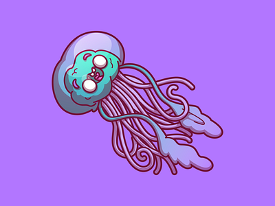 Jellyfish brazil character color cool flat fun illustration sao paulo thunder rockets ui ux vector