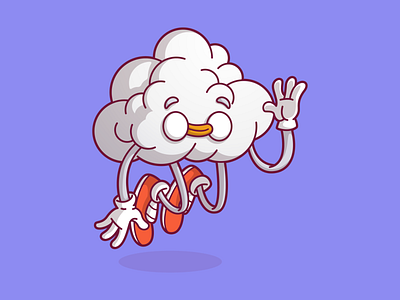 Cloud guy brazil character color cool flat fun illustration sao paulo thunder rockets ui ux vector