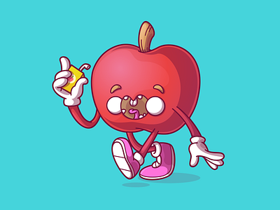 Super fresh apple juice eternal refill brazil character color cool flat fun illustration sao paulo thunder rockets vector