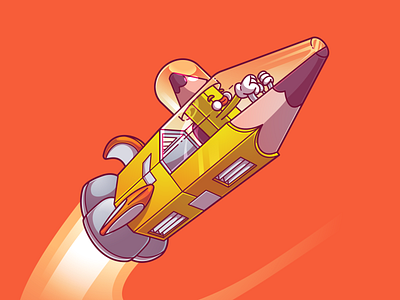 Vectober day 009 - Rocket brazil character color cool flat fun illustration sao paulo thunder rockets vectober2020 vector