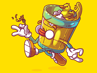 Vectober day 015 - Yellow 🍺 brazil character color cool flat fun illustration sao paulo thunder rockets vector