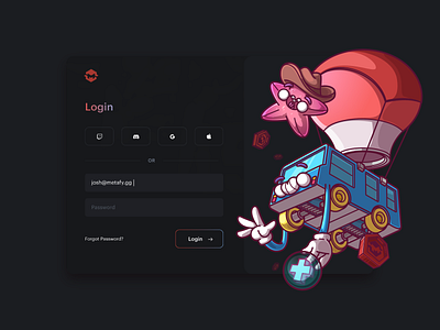 Login Screen, Welcome to Metafy. brazil character color cool fun illustration sao paulo thunder rockets ui ux