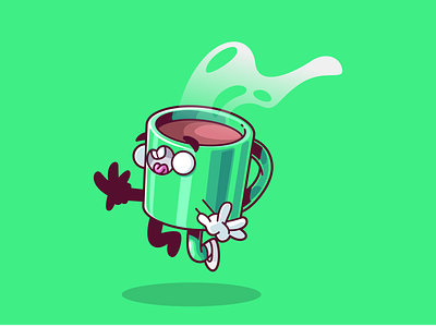 Coffee is always by your side brazil character color design fun illustration logo sao paulo thunder rockets ui