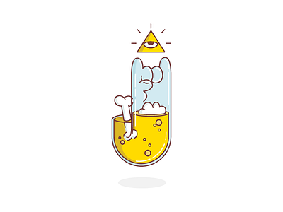 Rock'n Beer beer flat illustration iluminati matheus christovam rock thunder rockets