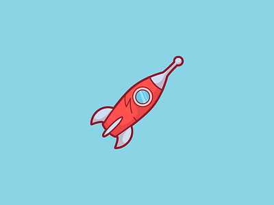 The Thunder Rocket brazil campinas digital flat icon illustration rocket space thunder thunder rockets ui universe