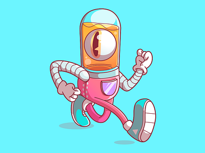 Roboto Run brazil campinas charactern fun illustration roboto sao paulo thunder rockets
