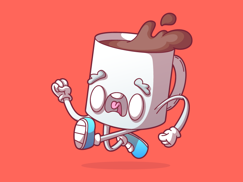 Run coffee, run! by Thunder Rockets on Dribbble