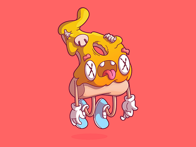 Rest In Pizza brasil brazil campinas character design food illustration sao paulo thunder rockets vector