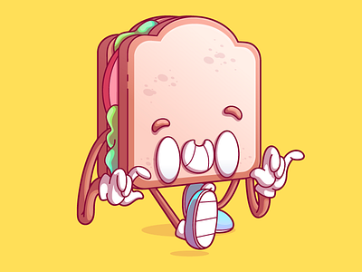 Sandwich brasil brazil campinas character charactern color cool design flat food fun illustration sao paulo são paulo thunder rocketes thunder rockets ui