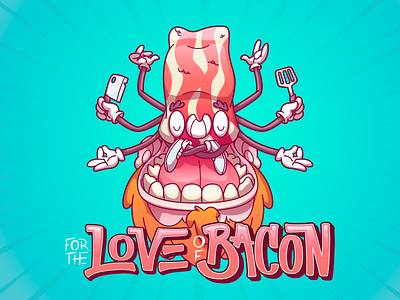 For The Love Of Bacon brazil campinas character color cool design dribbble flat food fun illustration ilustração sao paulo thunder rockets typography vector