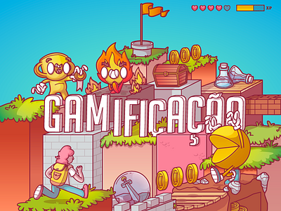 Gamificação brazil campinas character color cool design dribbble flat fun gamification illustration ilustração magazine sao paulo thunder rockets typography vector