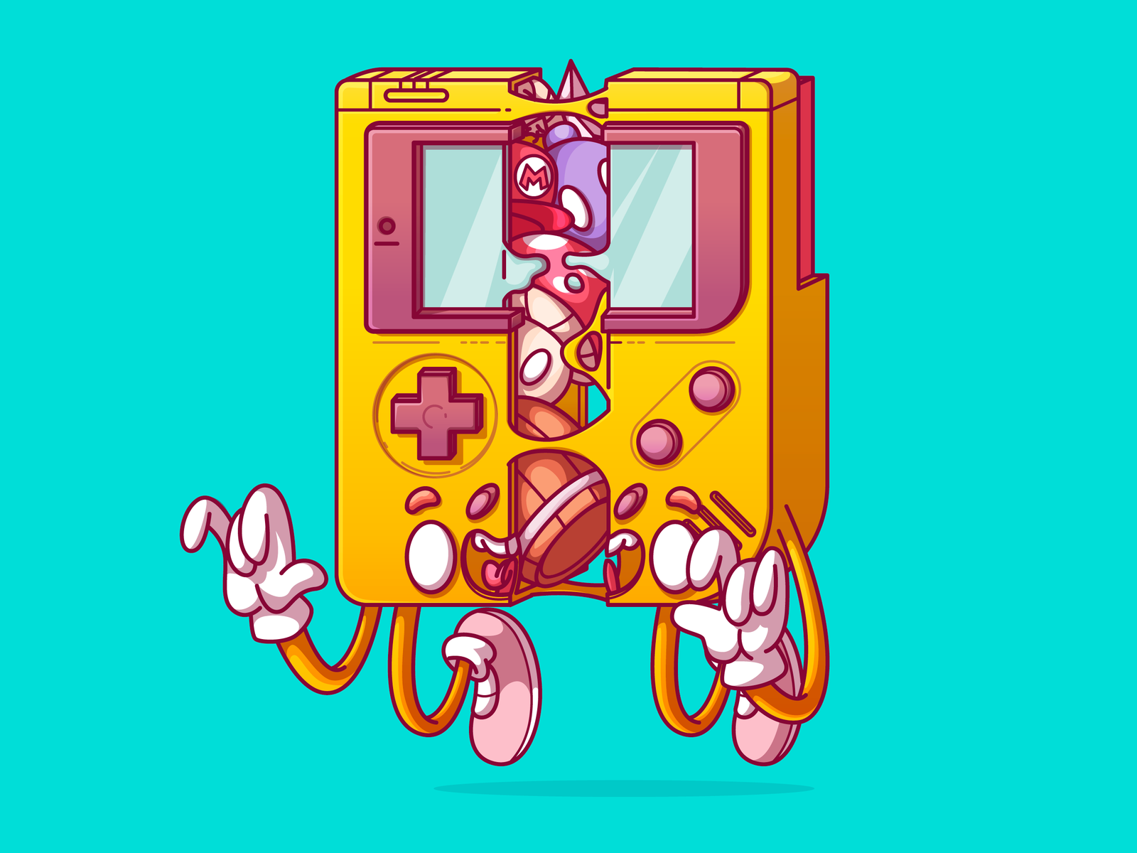 Slapstastick Classic Game brazil campinas character color cool design dribbble flat food fun game gameboy games illustration mario nintendo sao paulo super mario thunder rockets vector