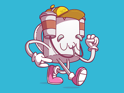 Vectober Day 03 - Caffeine brazil campinas character cool dribbble flat fun illustration thunder rockets vectober2019 vector