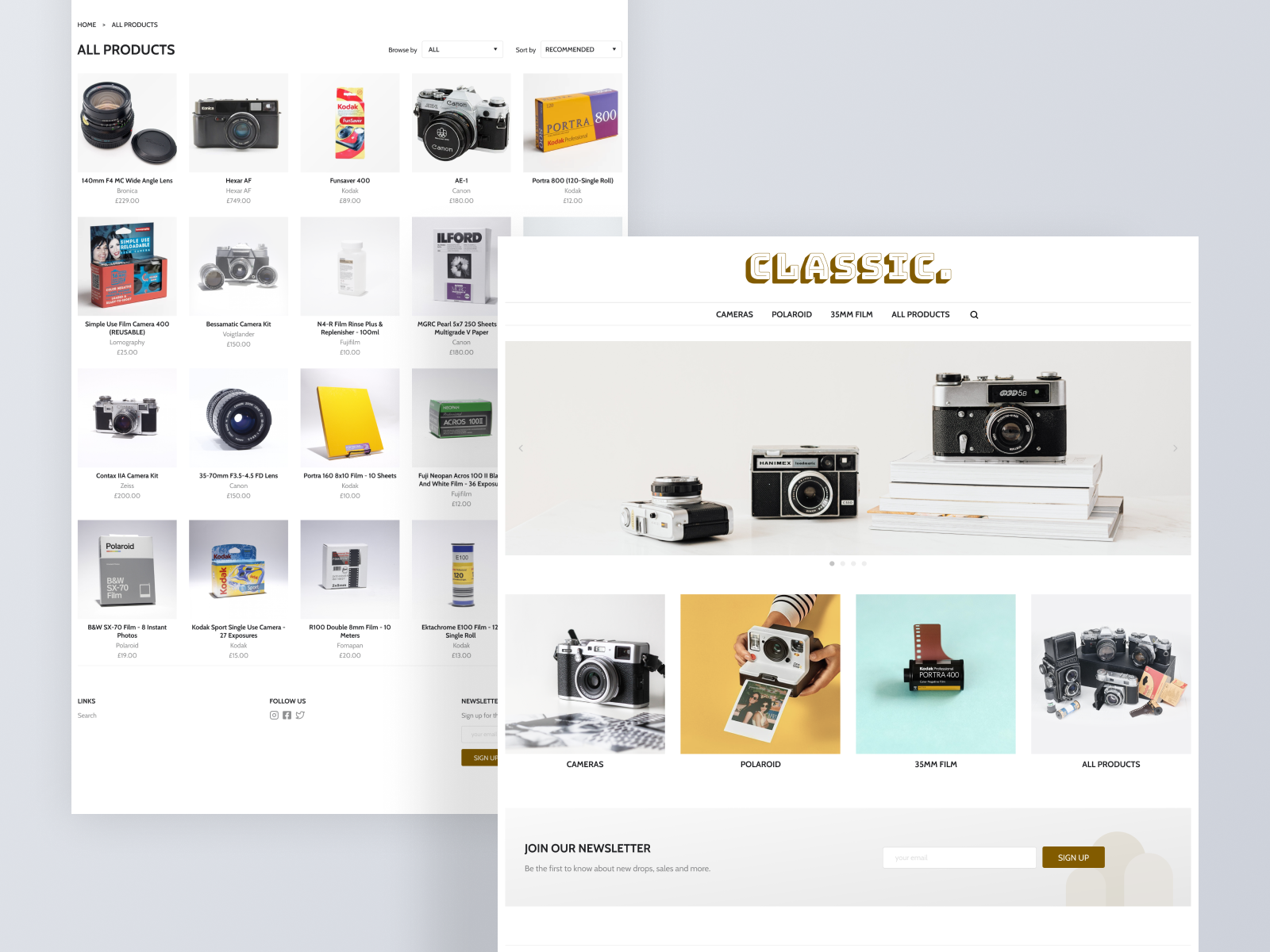 CLASSIC Vintage Camera Store By Milford Desouza On Dribbble   Classic   1 4x 