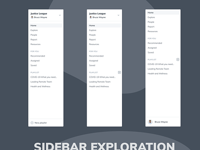Sidebar Exploration 2 product design sidebar sidebar menu sidebar navigation