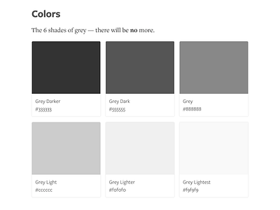Style Guide - Shades of grey grey shades of grey styleguide