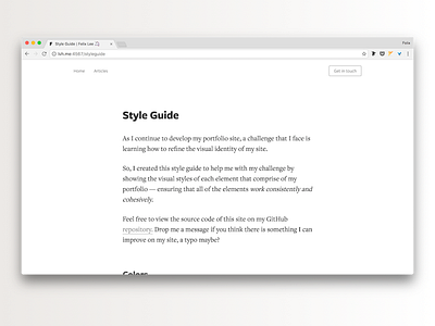 Style Guide - Intro intro minimal styleguide typography