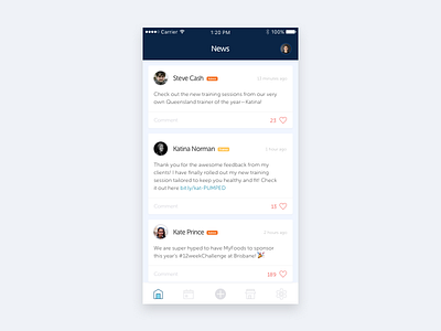 Mobile News Feed Concept