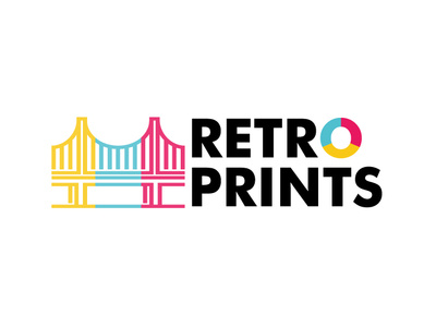 Retro Prints branding design flat icon logo minimal vector