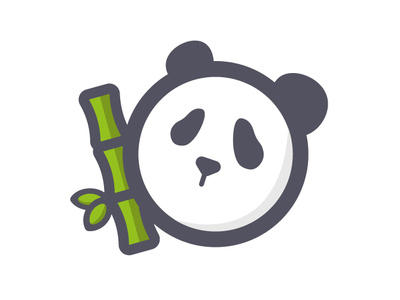 Panda app branding design flat icon logo minimal vector