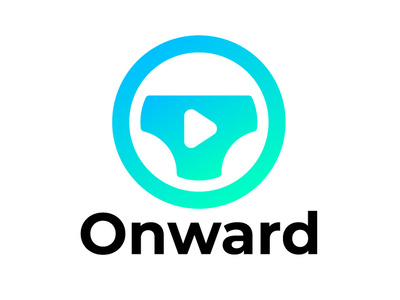 Onward app branding design flat icon logo minimal vector