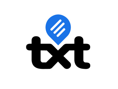 txt app branding design flat icon logo minimal vector