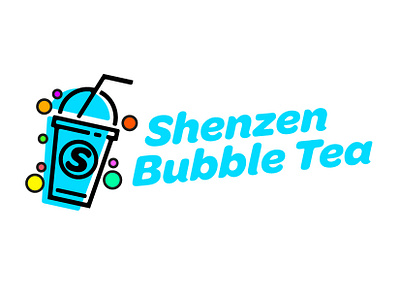 Shenzen Bubble Tea branding design flat icon logo minimal vector