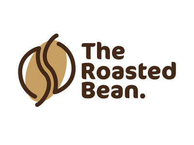 The Roasted Bean app branding design flat icon logo minimal vector