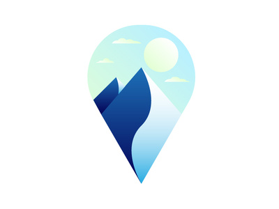 Mountain branding design flat icon logo minimal vector