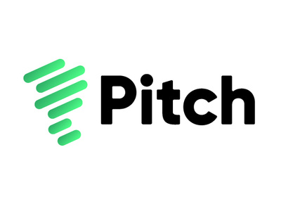 Pitch app branding design flat icon logo minimal vector