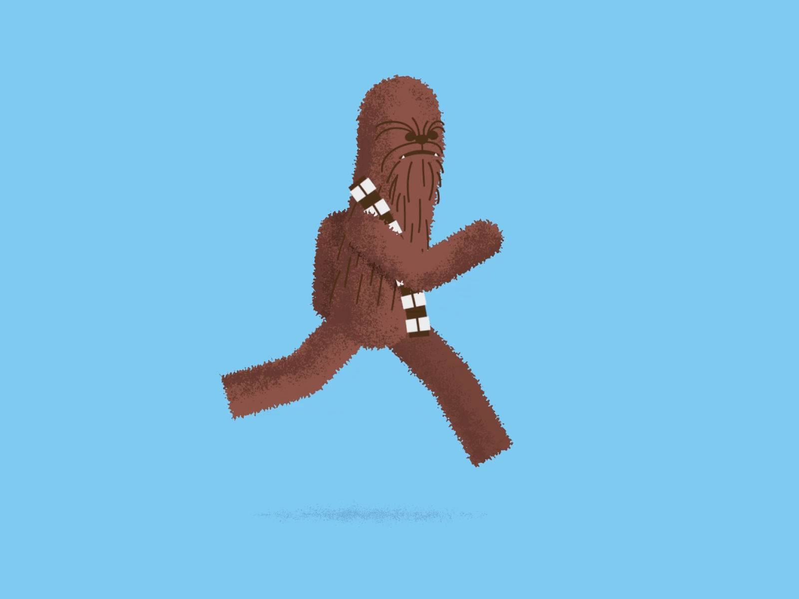 Chewbacca Run Cycle after effects animation character design chewbacca chewie droids illustration loop motion porgs rubberhose run run cycle star wars