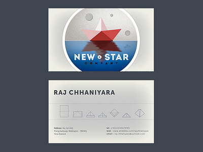 New Star boat business card company moon ocean star water