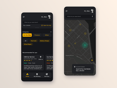 Car Service App app car carservice dashboad design map mobile ondemand uber