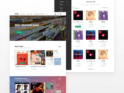 Tunes - Vinyl Records Store ecommerce music shop vinyl webdesig website