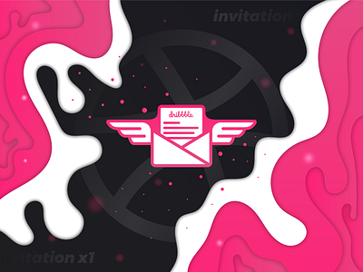 Another invite card card clean dark dribbble dribble fly giveaway invitation invitation card invite invite giveaway letter minimal pink