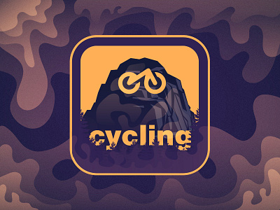 Cycling can be an answer bike clean clouds color cycling dark design elegant harmony illustration minimal mountain mtb night orange purple smooth style trees yellow