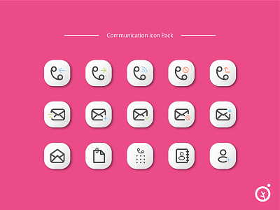 Communication Icon Set in Line Style app branding design dribbble best shot icon icon a day icon pack icon set ui ux vector