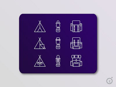 Let's Camping app camping design dribbble best shot icon icon a day icon daily icon pack icon set minimal mobile outdoor outline outline icon outline icons ui ux vector web