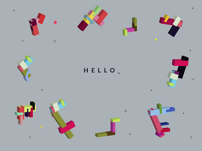 Hello Blocks colors illustration vector