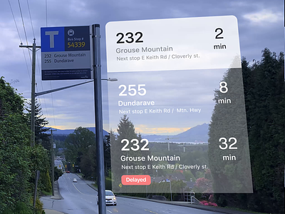 Bus stop A/R concept animation app augmented augmentedreality design minimal signage typogaphy ui ux vector video virtual virtualreality
