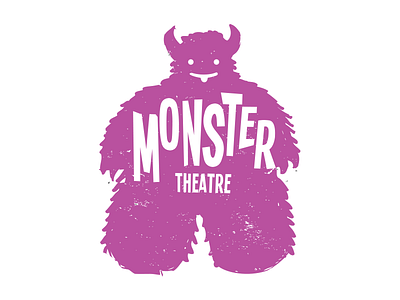 Monster Theatre branding design flat illustration logo purple type typography vector