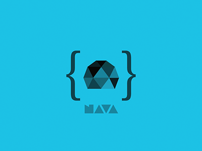 Nava app blue branding clean design flat icon illustration lettering logo type typography