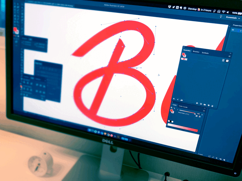 Late one night I found lots of handle pulling to do 🌙 app art beziercurves branding design desk desktop icon illustration illustrator lettering logo office type typography vector