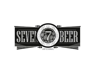 Seven Beer Logo beer black brand branding creative graphic design logo type typography vintage white