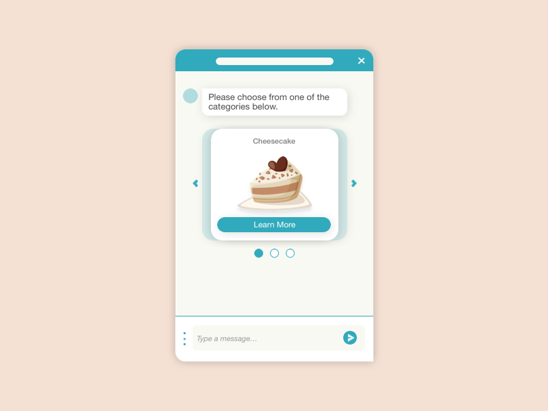 Chatbot Card Carousel animation buttons chatbot design food illustration motion ui ux web