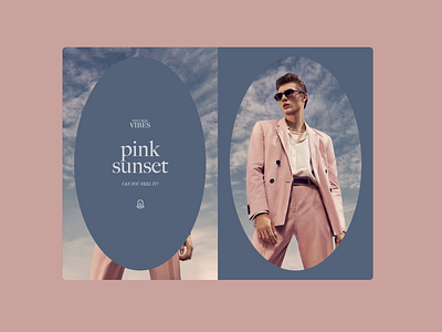 Sunset Layout concept digital editorial fashion layout oval pink socialmedia vintage web
