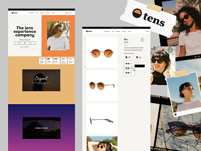 Tens Sunglasses 2020 | Website e commerce header homepage shopify shopify store sunglasses tens ui ux web design webpage website website design